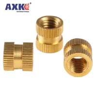 50x m2 m2 5 m3 solid brass pure copper metric thread injection molding knurl insert nut nutsert round shape column od 3 5 4 5mm