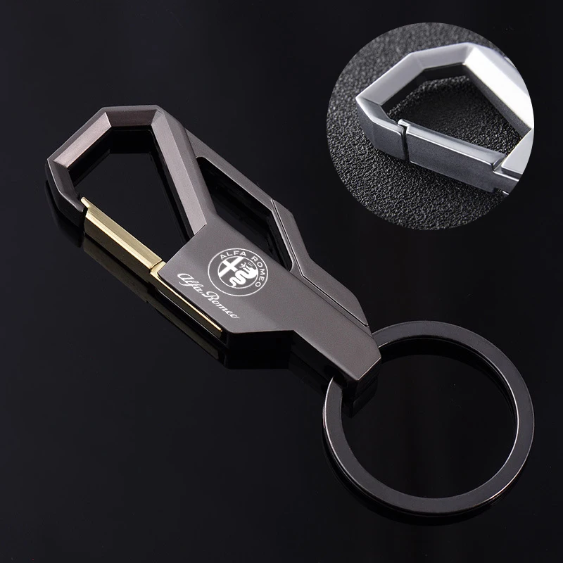 

For ALFA ROMEO Mito 147 156 159 Auto Accessories Car Logo metal Keychain Laser engraving style car Key chain Car Accessories