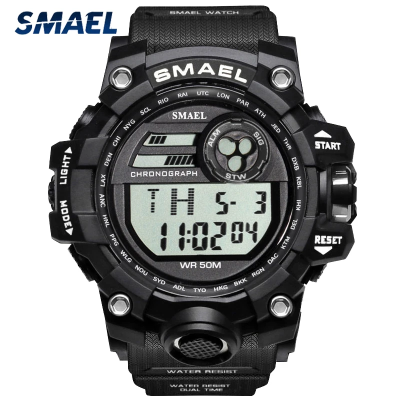 Мужские многофункциональные часы со светодиодной подсветкой и браслетом 1545 |