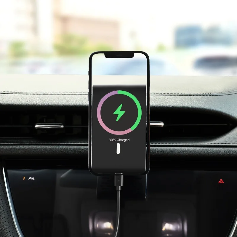 

M5 Newest Magnetic Wireless Car Charger Mount for IPhone 12 Pro Max Mini Magsafe 15W Fast Charging Phone Wireless Charger Holder