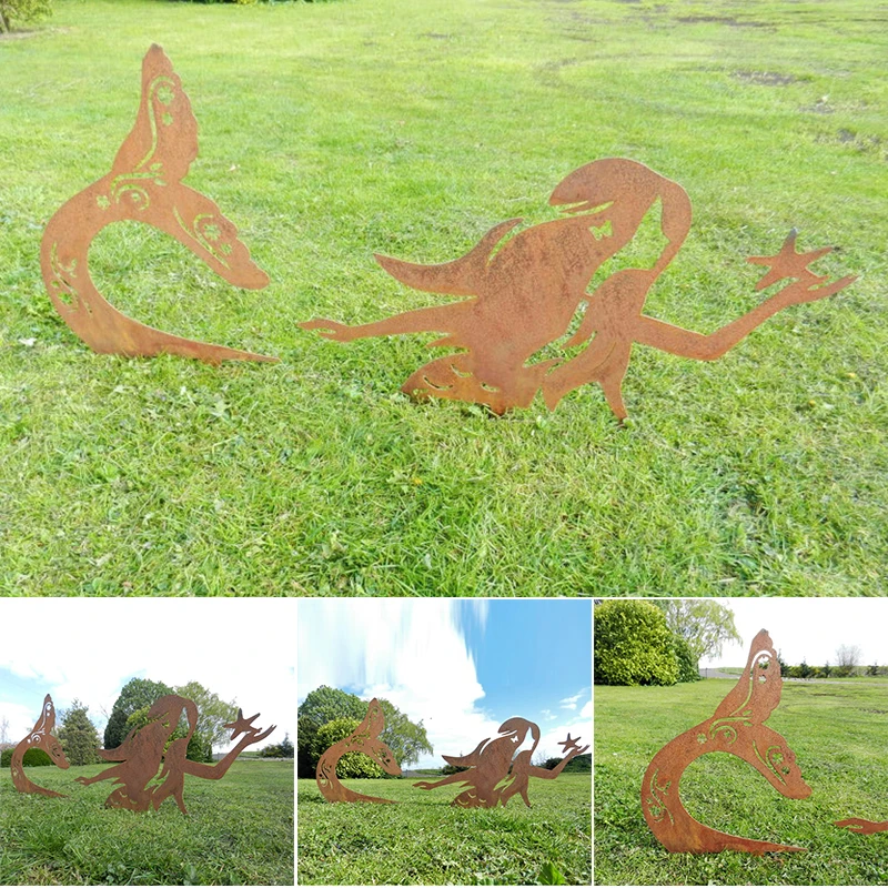 

Металлическая садовая Съемная креативная статуэтка ручной работы, художественное украшение для улицы, двора, лужайки K9Store