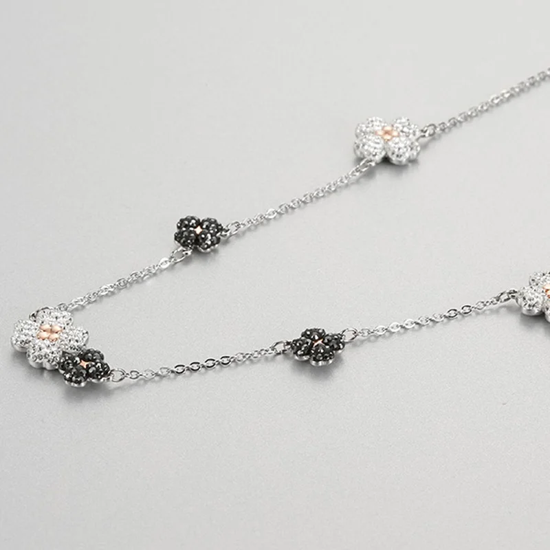 Модный шарм оригинальный 1:1 копия маленькие свежие черные и белые цветы дикие