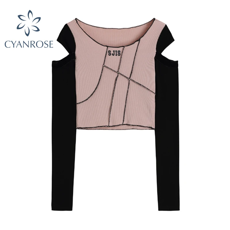 Корейская винтажная уличная одежда привлекательная женская футболка