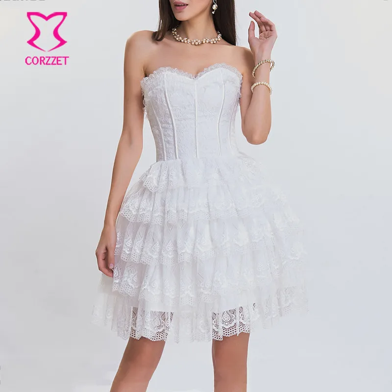 Викторианское цветочное кружевное и атласное платье корсет с оборками