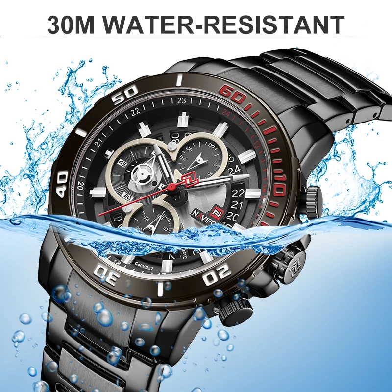 

NAVIFORCE Men Watch Top Luxury Brand Fashion Stainless Steel Quartz Watches Mens Sport Waterproof Wristwatch Relogio Masculino