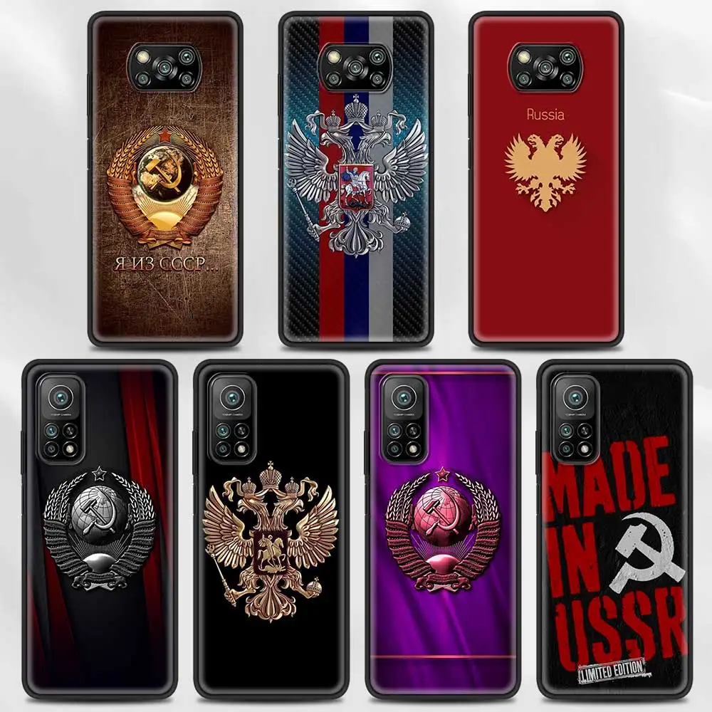 

Case For Xiaomi Poco F3 M3 X3 NFC F1 Shell SmartCase for Mi Note 10 Pro Lite Cover Guscio Fundas Russia Flag Emblem