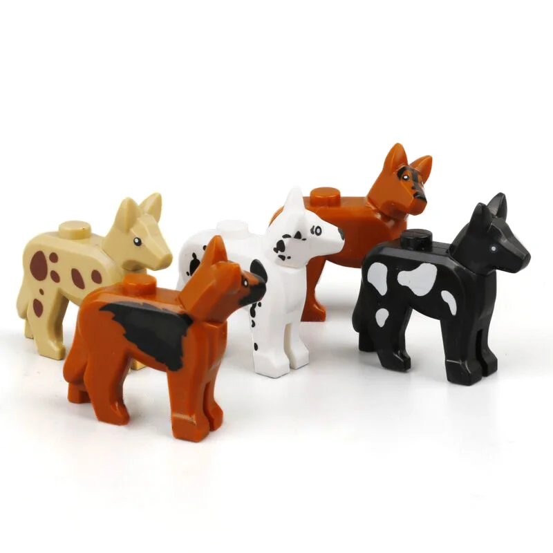 Фигурки животных зоопарк дом MOC аксессуары полиция собака домики для домашних