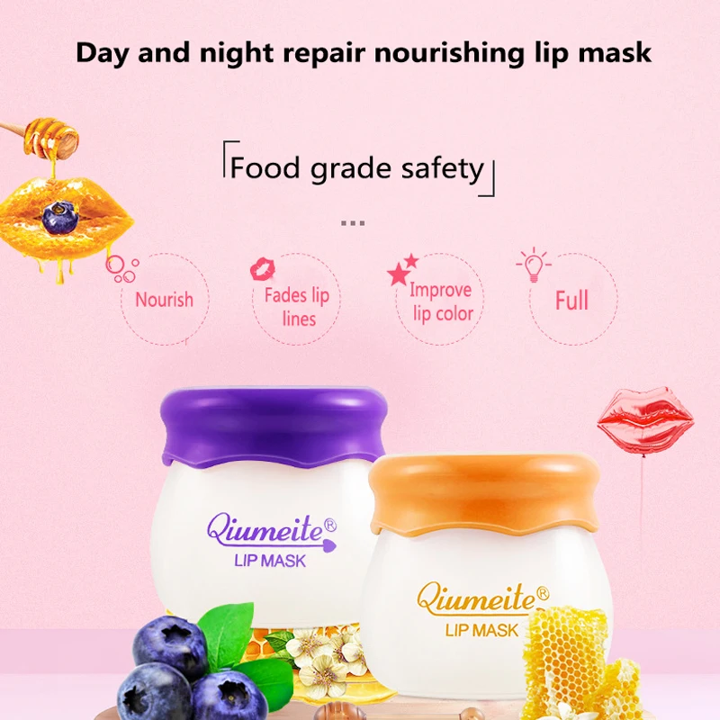 

4 Colors Fruity Lip Cream Fade Lip Lines Sleep Lip Base Balm Moisturize Cherry Flavor Lip Care Mask Lip Film TSLM1