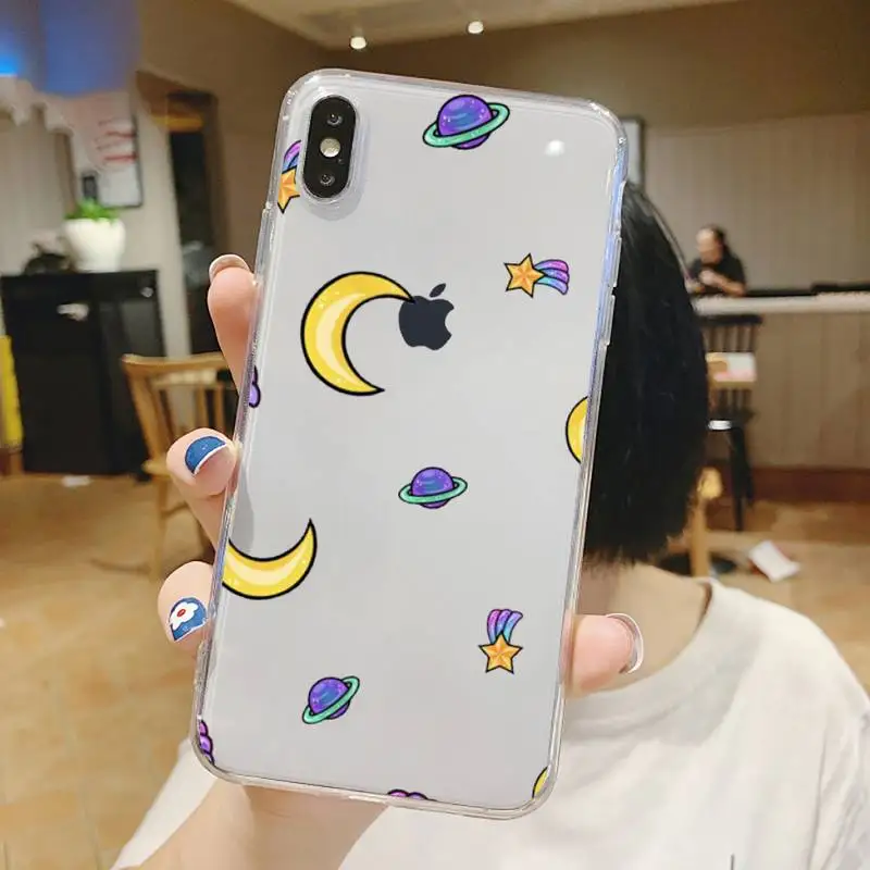 

Space planet moon alien Phone Case Transparent soft For iphone 5 6 7 8 11 12 s c se plus mini x xs xr pro max shell