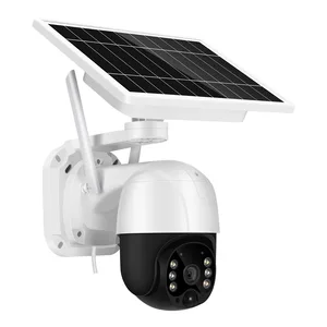 3MP Wifi Solar Camera Outdoor PIR Human Detection Wireless PTZ Camera 30M Color Night Vision 2-Way Audio Home Security IP Camera