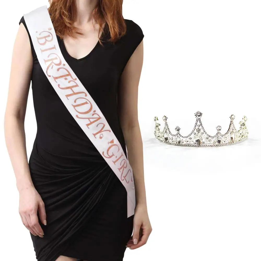 Лента для дня рождения Для женщин и девочек с диадемой 21st 40th 18th 30th 50th 60th 26th Одежда