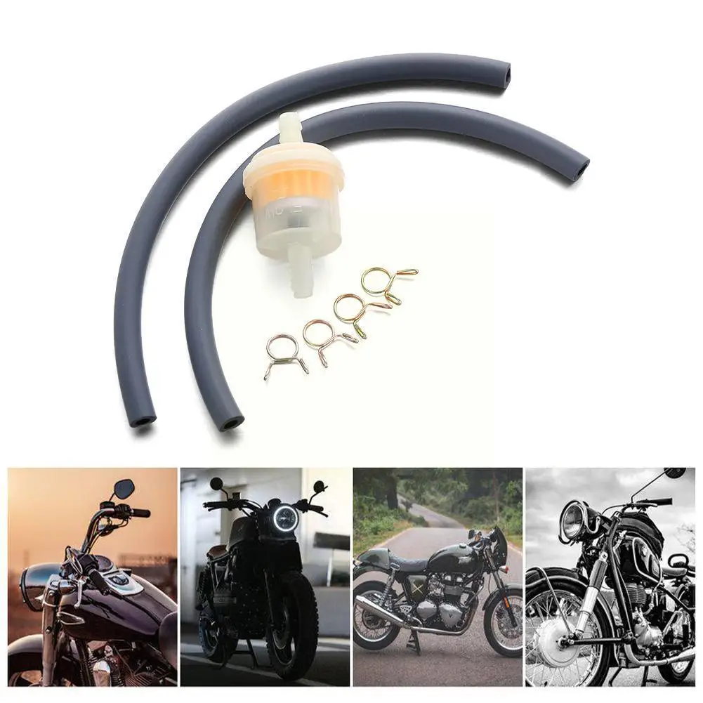 

Fuel Petrol Inline Filter Hose Pipe With Clips Universal Bike Dirt Gas Quad Mini Hose For 2 Moto ATV Stroke J1S3
