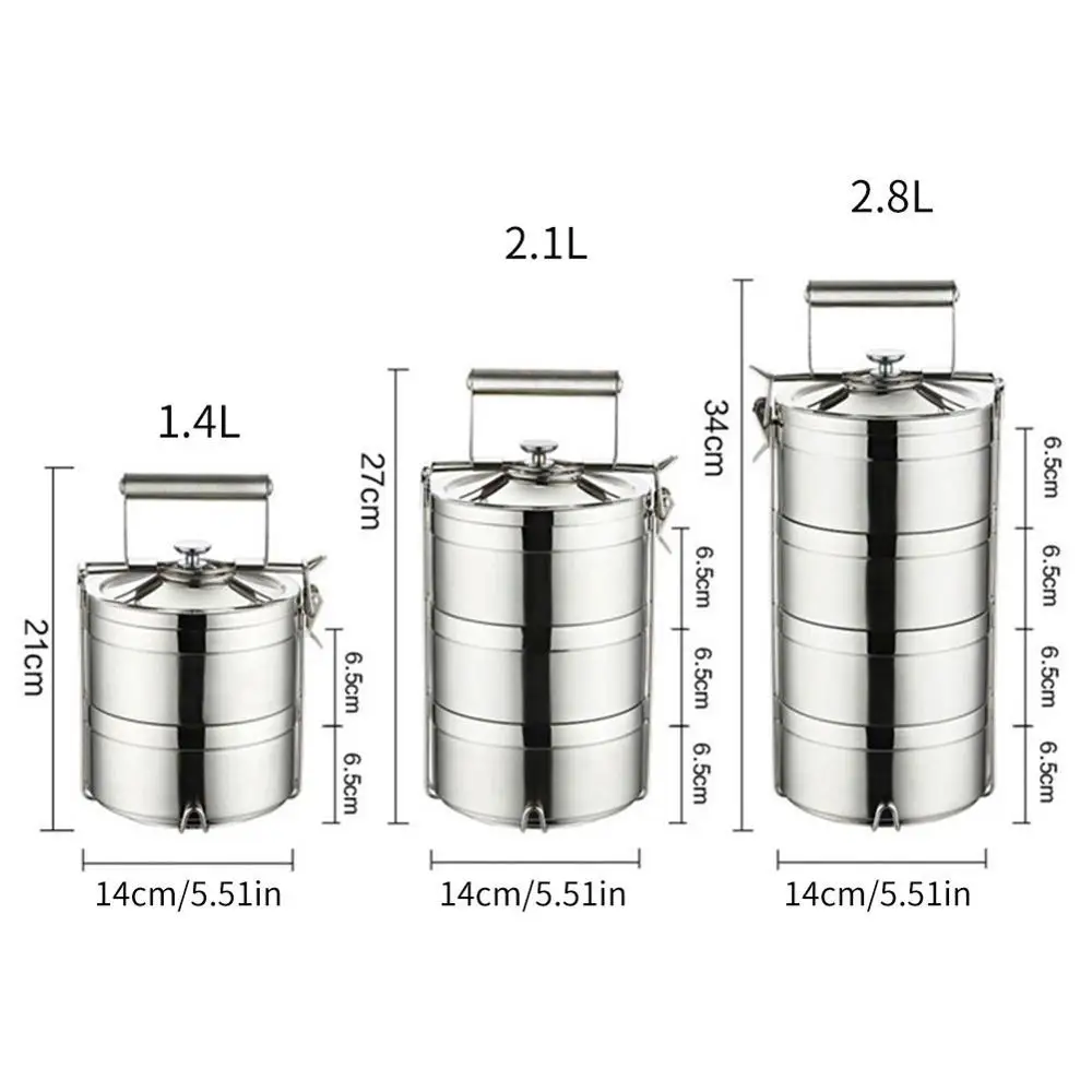 1 шт. 1.4L 2.1L 2.8L термос контейнер для еды Ланч бокс из нержавеющей стали школьных