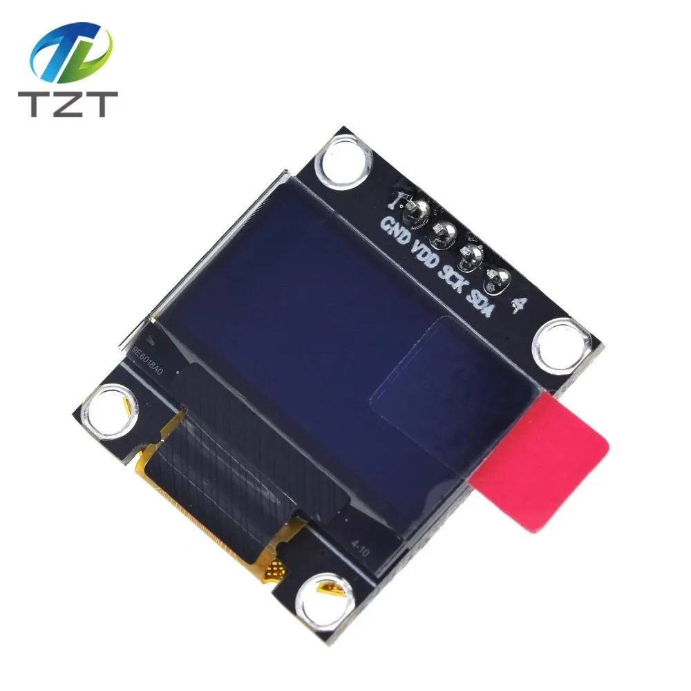 TZT 0.96 inch IIC Serial White OLED Display Module 128X64 I2C SSD1306 12864 LCD Screen Board GND VCC SCL SDA 0.96" for Arduino