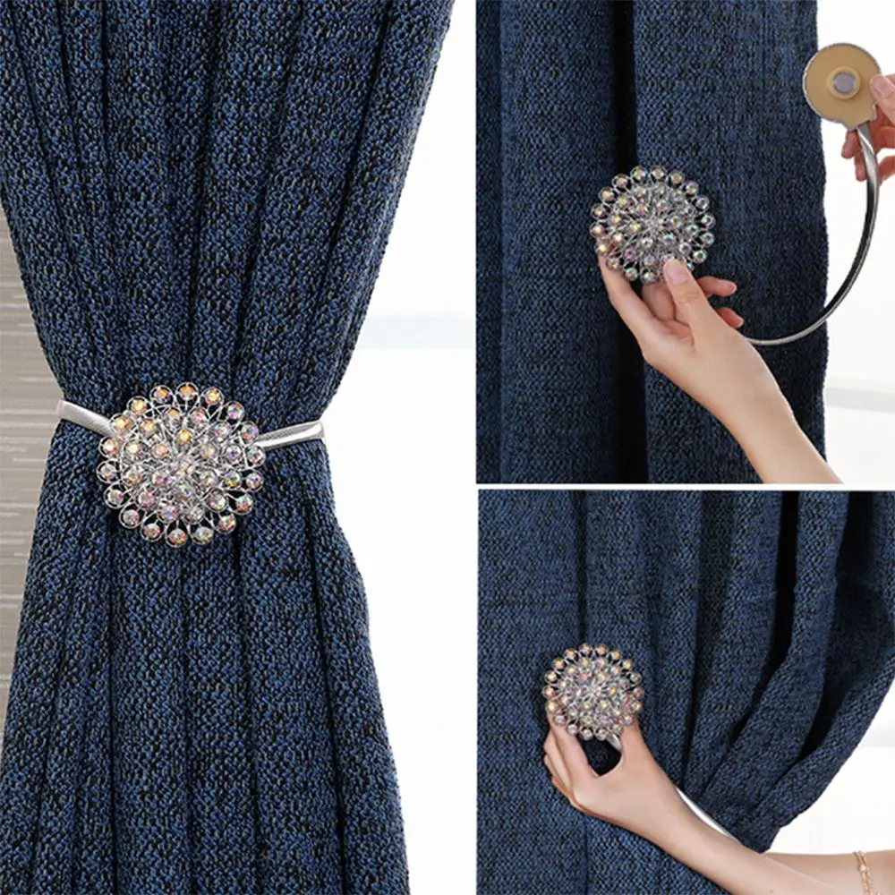 1 шт. Кристальные магнитные занавески кольца для галстуков занавес пряжка зажим