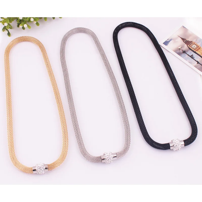Корейская мода простой 3 шт круглая цепочка-змейка универсальная цепочка для свитера(3 цвета, можно носить отдельно) для женщин и мужчин ювелирные изделия