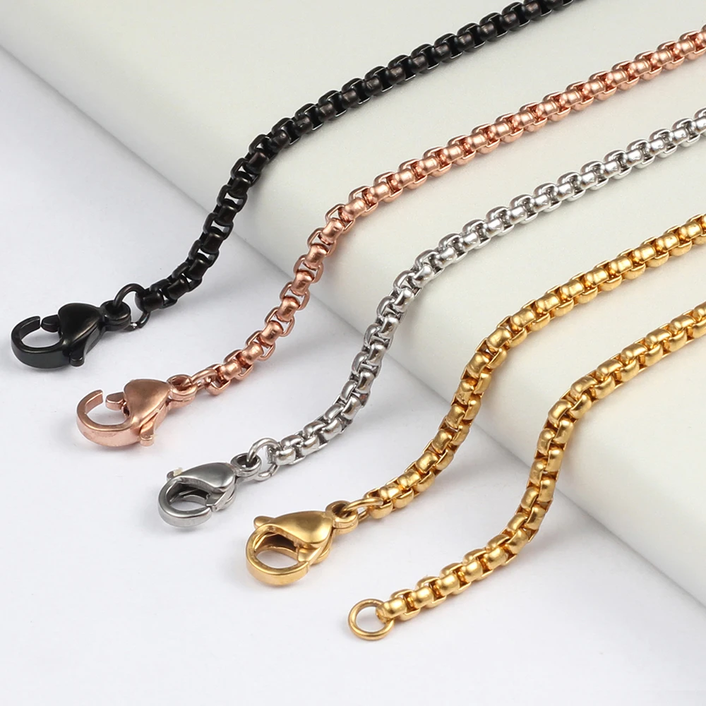 

Wholesale Square Rolo Chains Fashion 18-32 Inches Stainless Steel Chain Necklace Jewelry for Pendant