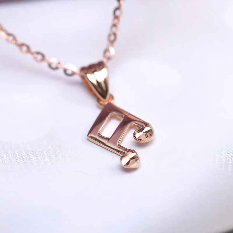 Women 18K Solid Gold Charm Fancy Note Shape 18 Carat AU750 Real Pure Genuine Pendant for Female Office Jewelry | Украшения и