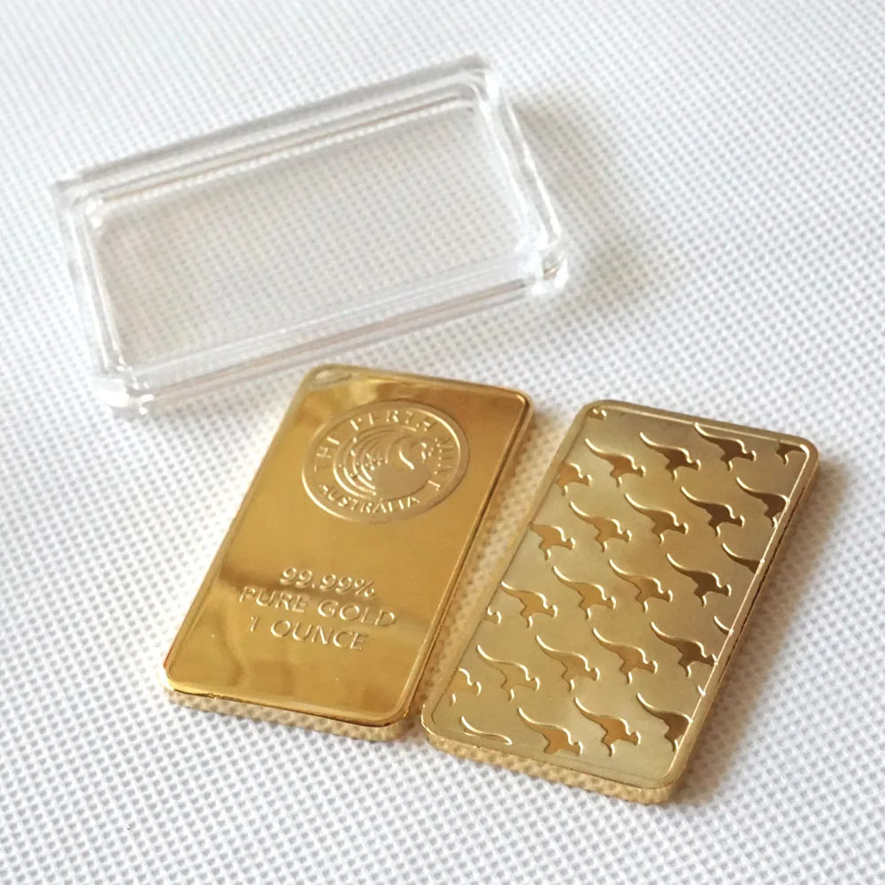 Новый дизайн 2 шт./лот латунное покрытие золото Австралия 1 Троя унция серебряные