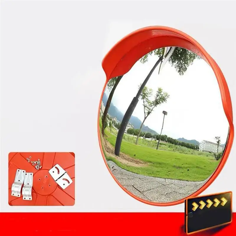 

45cm Safety Traffic Mirror Wide Angle Security Curved Convex Road Mirror Traffic Driveway Signal Roadway Mirror With Mounting