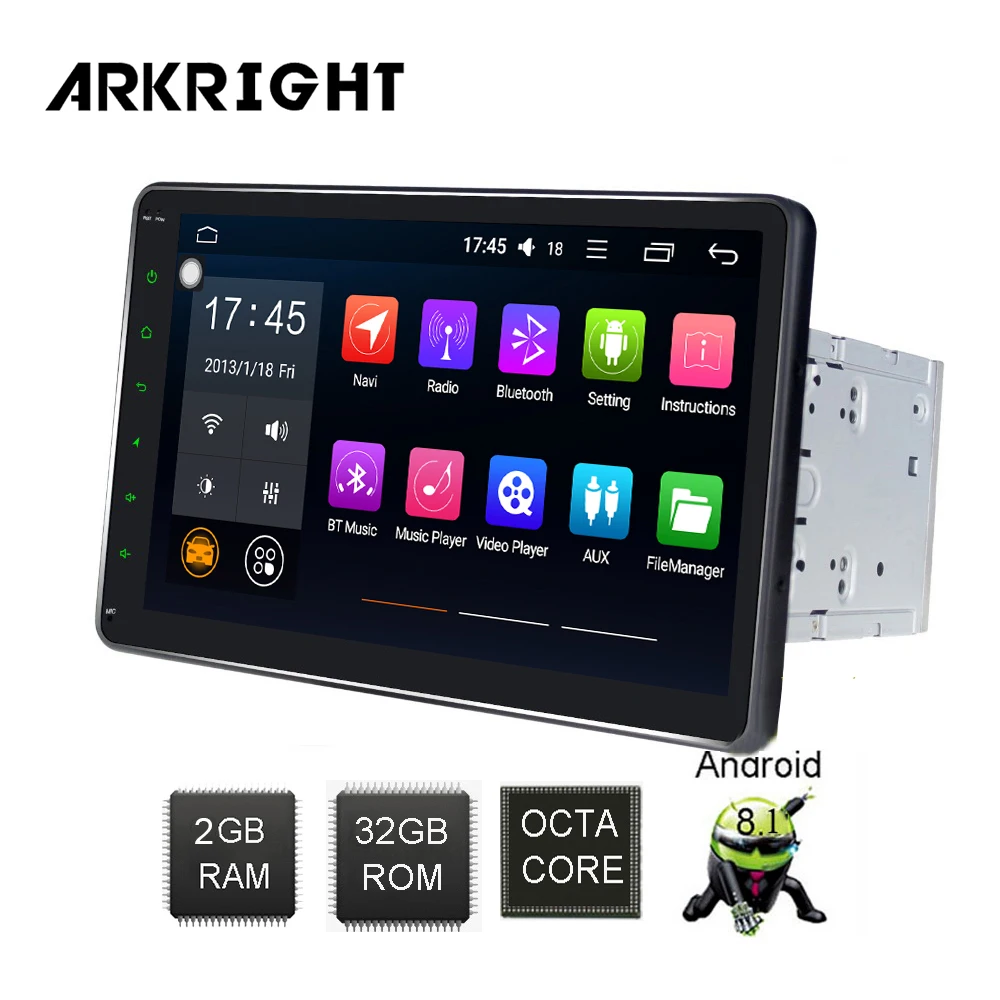 ARKRIGHT 10," 2 Din Android 8,1 Автомобильный плеер Автомобильный Радио мультимедийный плеер gps wifi встроенный DSP/4G/wifi