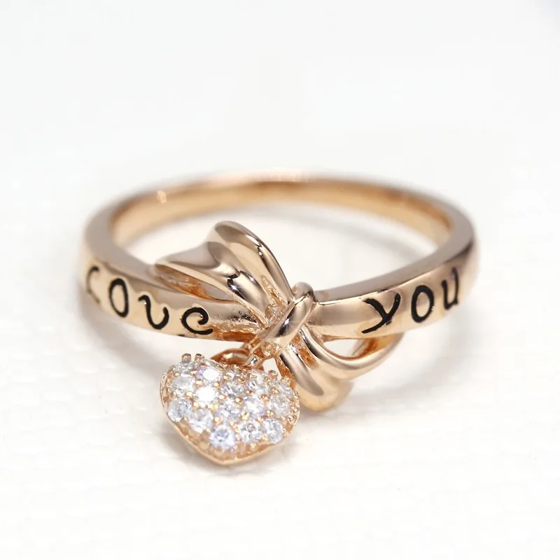 

Европейское и Красивое Женское Обручальное кольцо в форме сердца с бантом