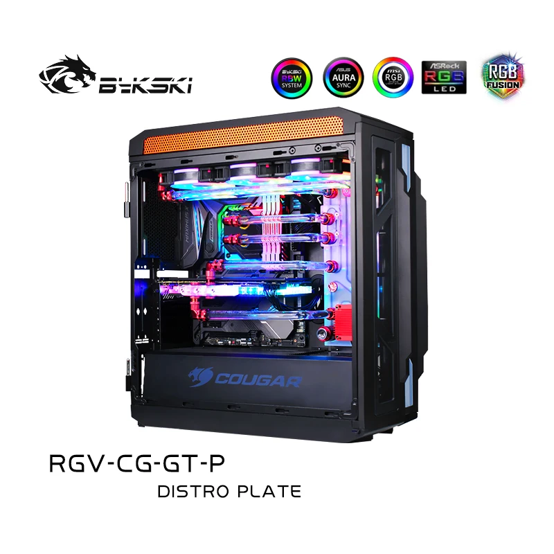 Bykski RGV-CG-GT-P доски для водных путей Cougar Gemini T чехол RBW 5V Lighting Intel CPU Water Block &amp Single GPU