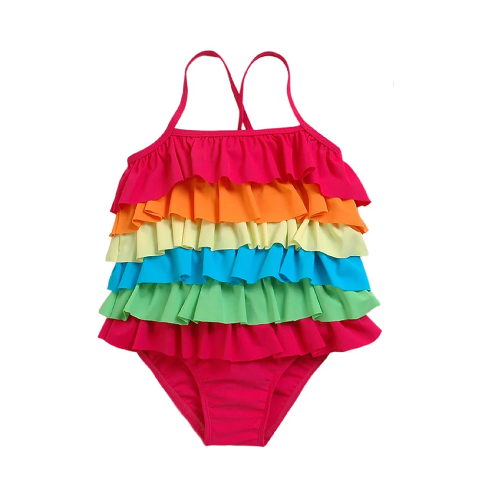 Vivobiniya Toddler baby swimsuits kid girl one-piece swimwear Infant two piece swim lovely Bikini bathing suits Swimming cap | Детская