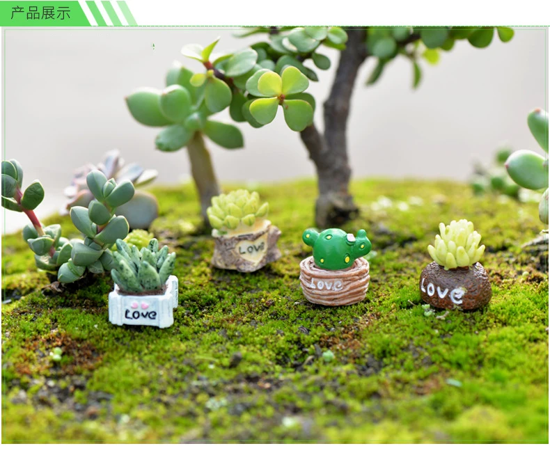 

4 pcs Plant Potted Ornaments Zakka Groceries Mossy Micro-landscape Ornaments LOVE Plant Ornaments DIY Materials