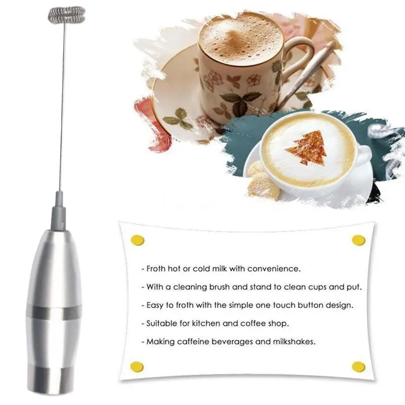 

Electric Milk Beater Steel Milk Beater Fancy Coffee Double Milk Beater Beater And Layer Single Egg I6Y4