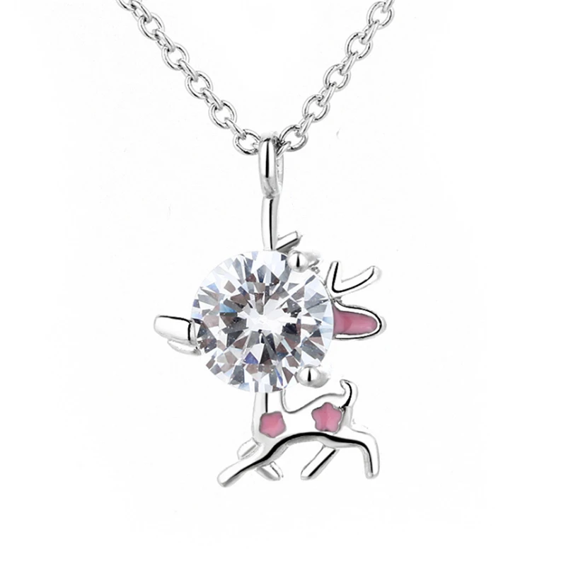 Новое поступление 2019 милое забавное ожерелье с кулоном в виде лося для женщин