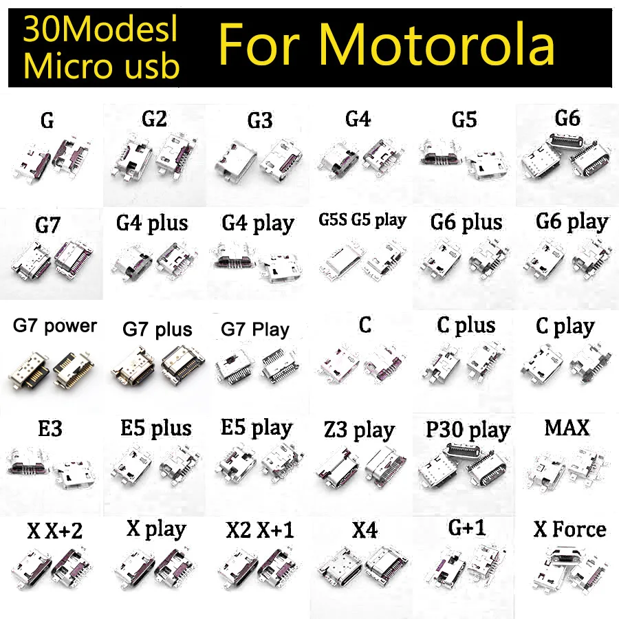 Зарядный разъем Micro USB для Motorola Moto G G2 G3 G4 G5 G6 G7 G5S plus play power C E3 E5 Z3 P30 MAX 30