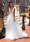 Женское свадебное платье принцессы, белое Тюлевое платье с аппликацией в стиле бохо, длинное ТРАПЕЦИЕВИДНОЕ сексуальное платье с V-образным вырезом и глубокой спинкой, 2021
