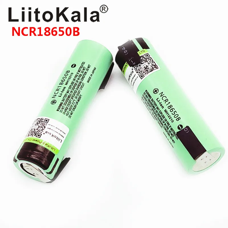 

Hot 10pcs liitokala 18650 3400 Battery 3400mAh 3.7V NCR18650B Rechargeable Li-ion Battery for Flashlight for +DIY nickel
