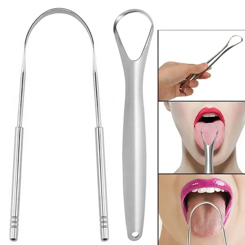 

Tongue Scraper Cleaner for Adults Surgical Grade Stainless Steel Metal Tongue Brush Dental Kit Professional Eliminate Bad Breath