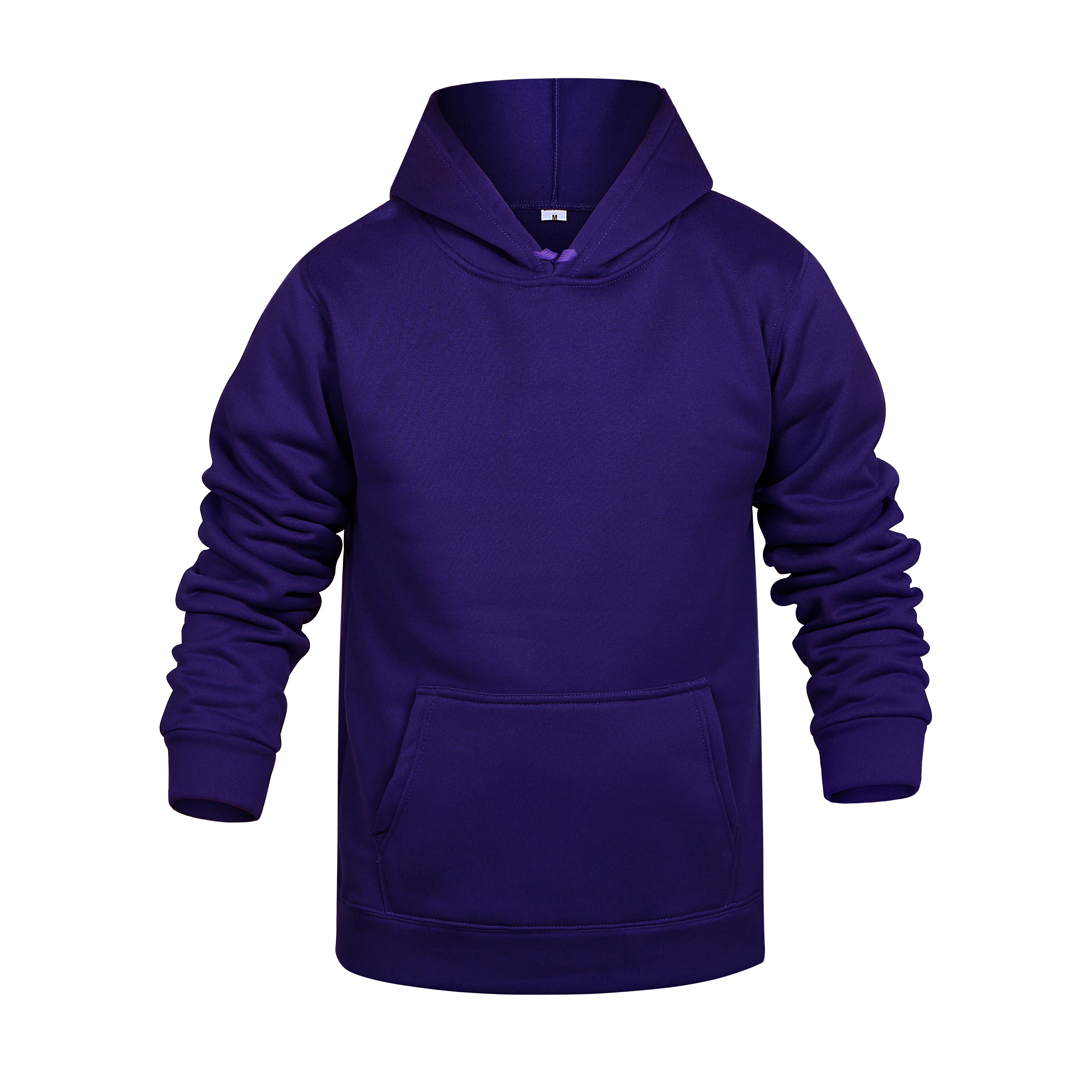 

Add velvet and thicken solid color hoodie for men