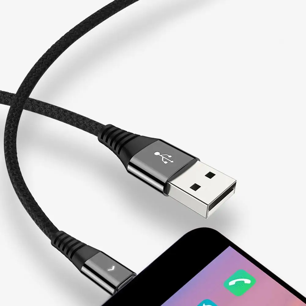 2.4A Type C кабель для быстрой зарядки мобильный телефон USB зарядный нейлоновый