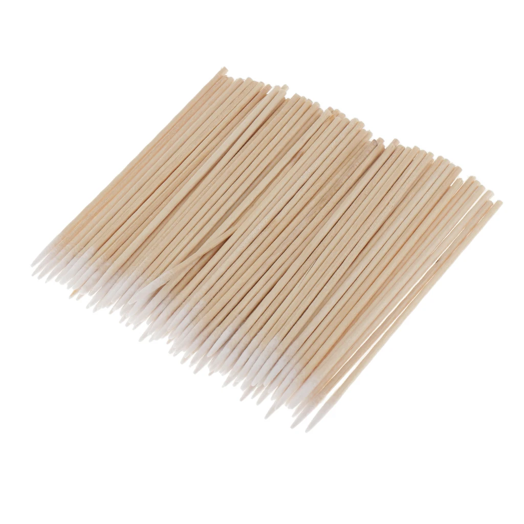 

100 Count 3 Inch Pointed Cotton Swabs, Precision Microblading Cotton Tipped Applicator, Tattoo Permanent Supplies