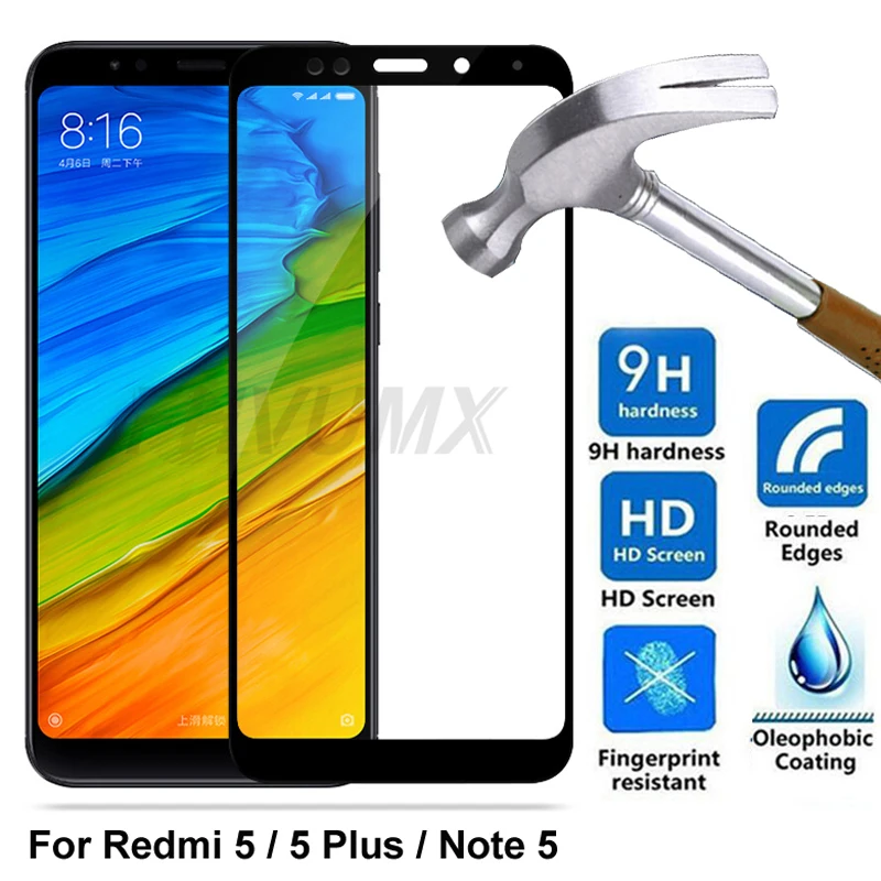 Защитное стекло 9D для Xiaomi Redmi 5 Plus Note Pro | Мобильные телефоны и аксессуары
