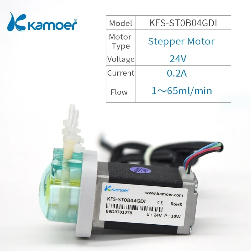 Kamoer KFS Микро перистальтический дозаторный насос 24V с шаговый двигатель для Горячая Электрический аквариум - Напряжение: KFS-ST0B04GDI