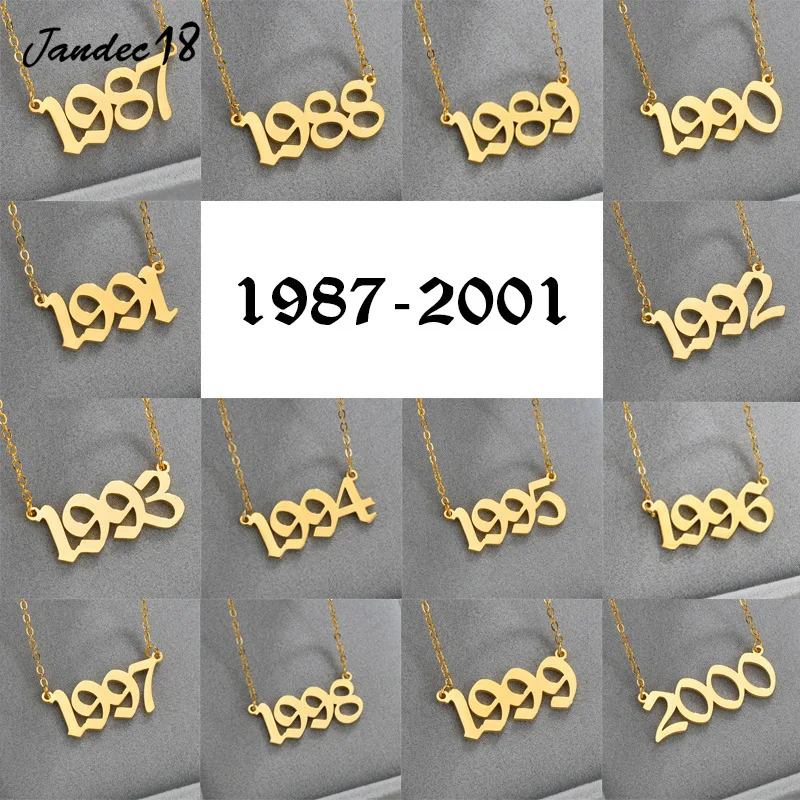 Изысканное ожерелье чокер из нержавеющей стали с кулоном и цифрами цепочка для