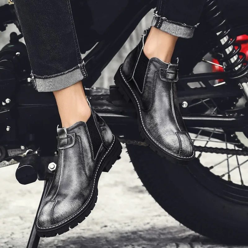 Ботинки Челси мужские модная повседневная обувь водонепроницаемые ботильоны на