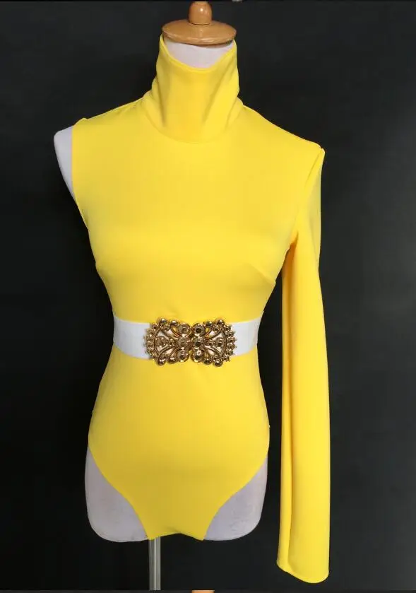 Черный красный боди с одним плечом стрейч-колготки на одно плечо бар ночной клуб