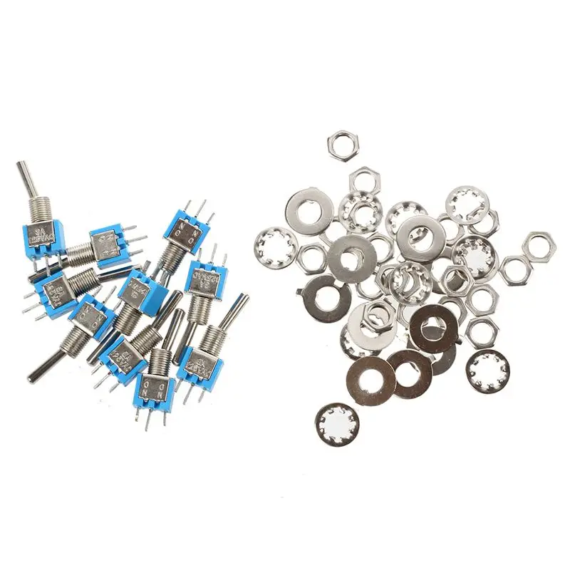 10 шт. SPDT вкл/на 2 Позиции миниатюрный переключатель переменного тока