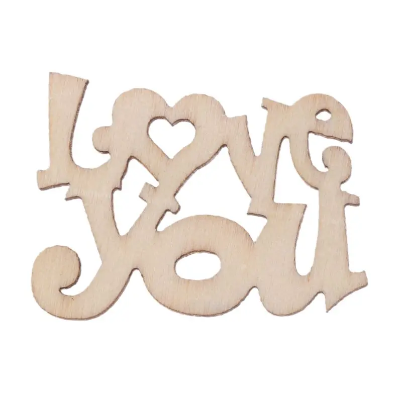 

15Pcs Wooden Love you Table Confetti Scatter Vintage Rustic Party Decor Craft Scrapbook Decorations