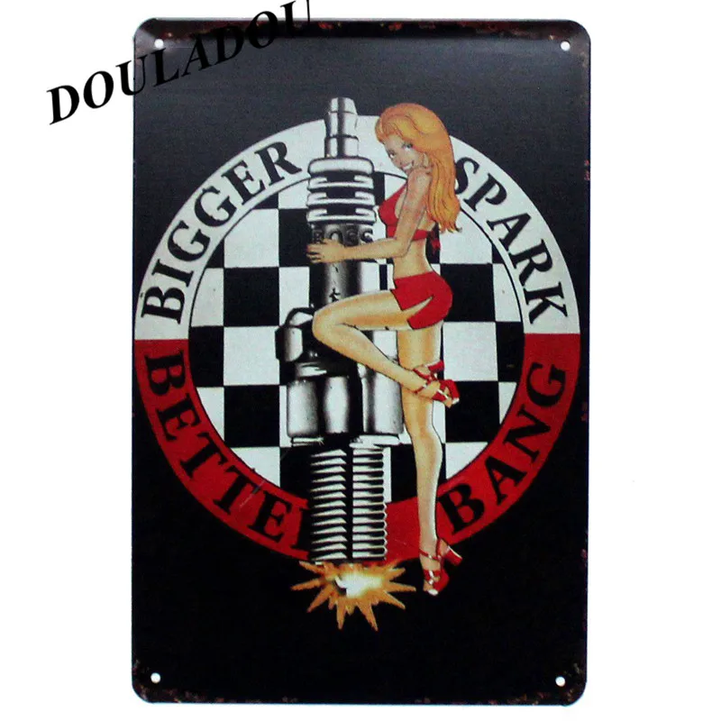 [Douladou]Hot Road Garage Server Signs Vintage Metal Tin Sign Room Car Club Retro Iron Plate Wall Stickers 30*20CM | Дом и сад