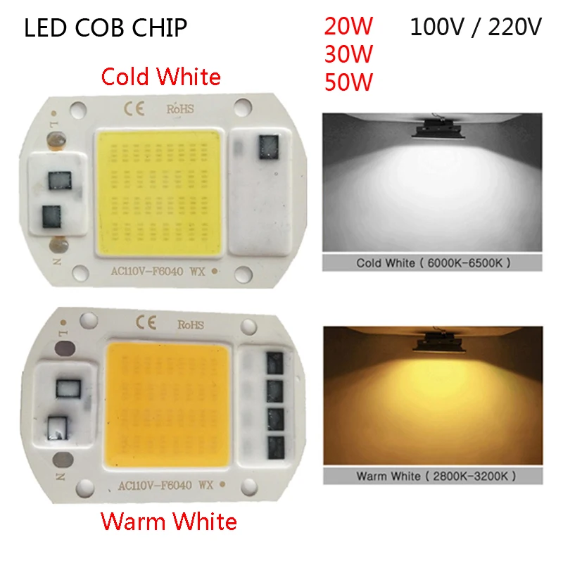 20 Вт ~ 50 Светодиодный светильник с чипами полная мощность для точечного света