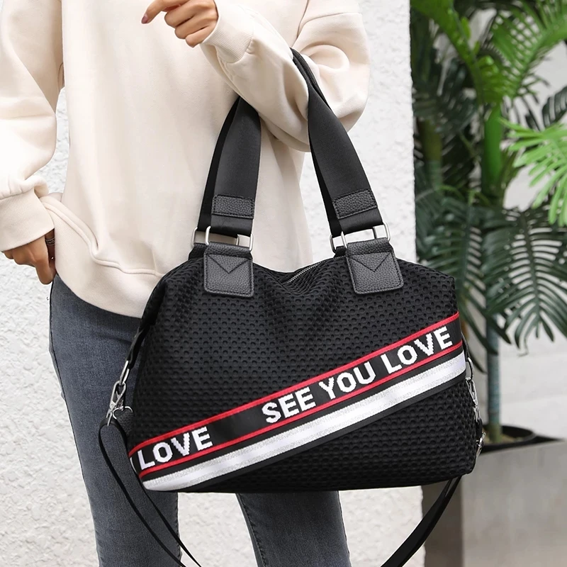 

Ladies Travel Organizer Fashion All-match Shoulder Bag Large Capacity Mesh Tote Bag Luxury Designer Messenger Bag 2021 New