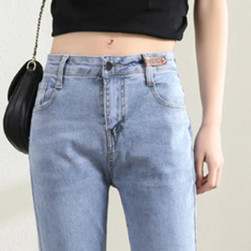 

2021 summer new light-colored flared open-leg jeans women's thin section fashion all-match small high waist was thin
