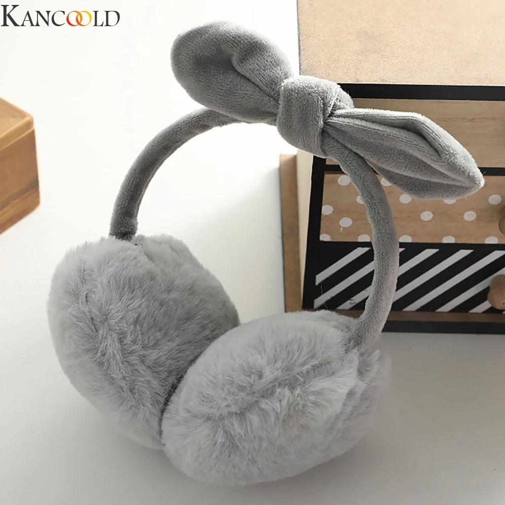 KANCOOLD плюшевые женские зимние наушники теплые для девочек с бантом дизайн защита